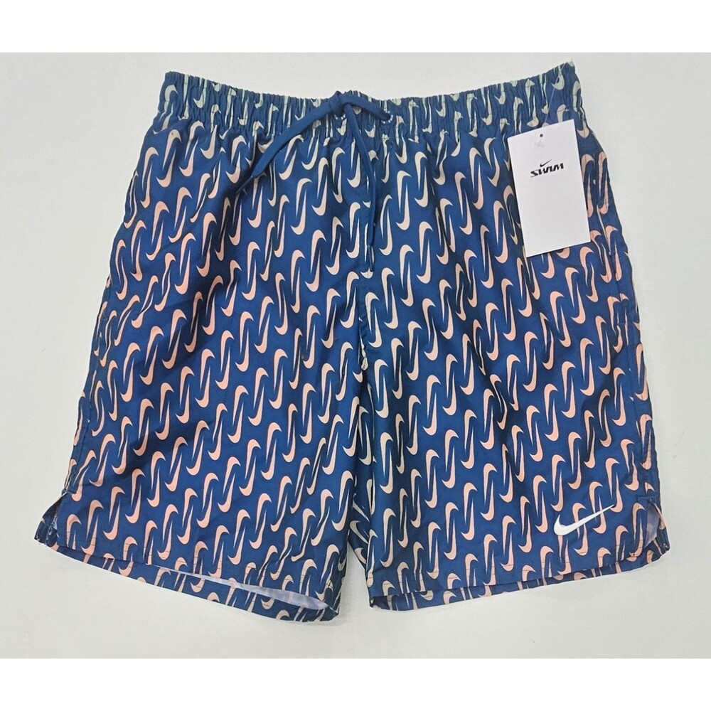 Nike Swim Breaker Swoosh Link 7" Volley Shorts NESSG576-448 NWT Size S